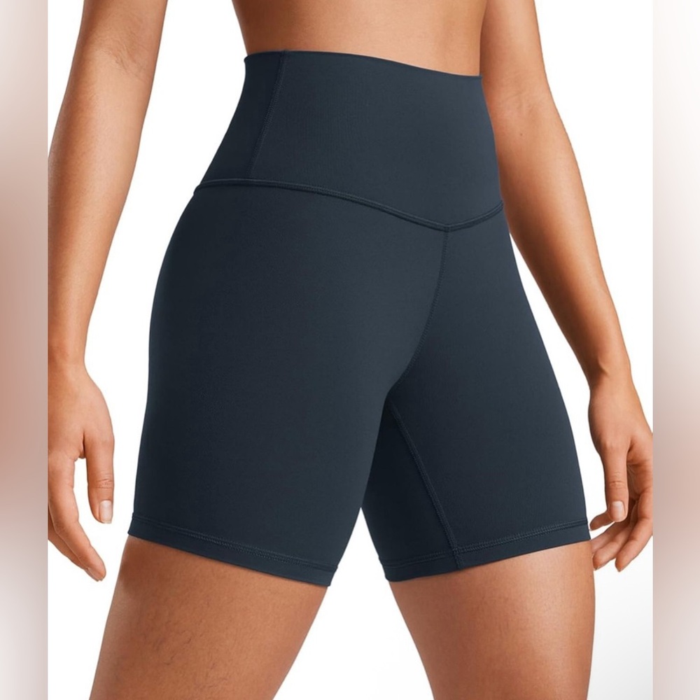 CRZ YOGA Womens size Small ButterLuxe Biker 6’ Shorts - High-Waisted Blue - Picture 2 of 5